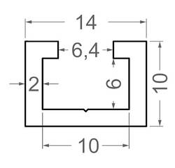 Верстатний профіль 14х10, довжина виробу 6м, різка кратно 3м.