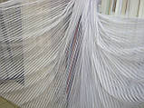 Тюль у смужку вертикальну Висота 2,95 м Біла мікросітка/шинілова нитка "Ексклюзив-2" Туреччина, фото 3