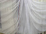 Тюль у смужку вертикальну Висота 2,95 м Біла мікросітка/шинілова нитка "Ексклюзив-2" Туреччина, фото 4