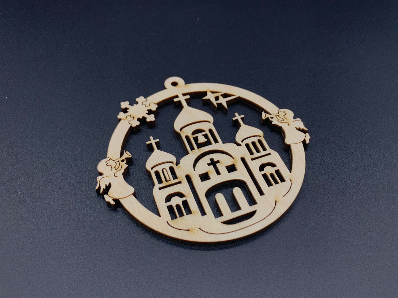 Дерев'яна новорічна іграшка. Фанера. 9см, фото 1