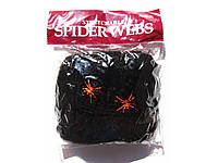 Чорна павутина декоративна + 2 павука на Хелловін