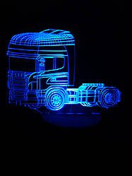 3d-світильник Вантажівка тягач, 3д-нічник, кілька підсвічувань (на пульті)