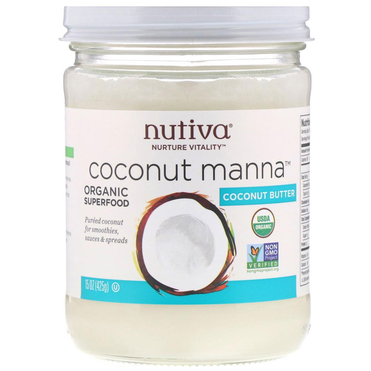 Кокосове пюре Coconut Manna, для веганів, 425 г Nutiva