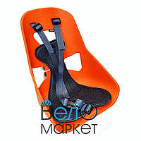 Легковесное Детское переднее велокресло, прочный пластик, на мужскую раму или багажник, оранжевый