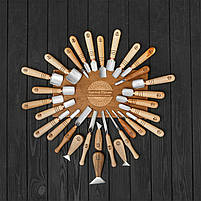 Набір стамесок для геометричного різьблення по дереву Адольф Юр'єв 30шт, фото 2