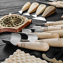 Набір стамесок для геометричного різьблення по дереву Адольф Юр'єв 30шт, фото 3