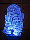 3d-світильник R2D2, Star wars, Зоряні війни, 3д-нічник, кілька підсвічувань (на пульті), фото 4