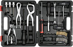 Набір інструментів для обслуговування гальмівної системи авто 1/2"/ 3/8" (CrV) 15 шт YATO YT-06802 (Польща)