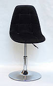 Стілець поворотний на одній ніжці регульований Alex CH-Base Оксамит , чорний в-4