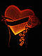 3d-світильник Серце з трояндою, 3д-нічник, кілька підсвічувань (на батарейці), фото 5