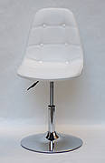 Стілець поворотний на одній ніжці регульований Alex CH-Base Екошкіра, білий