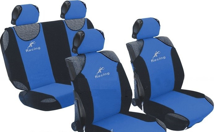 Майка сидіння повний комплект синьо-чорний поліестер Racing 23088/3