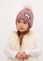 Красивая детская шапка для девочки Dembo House Украина 20-01-043 Коричневый 52см ӏ Одежда для девочек