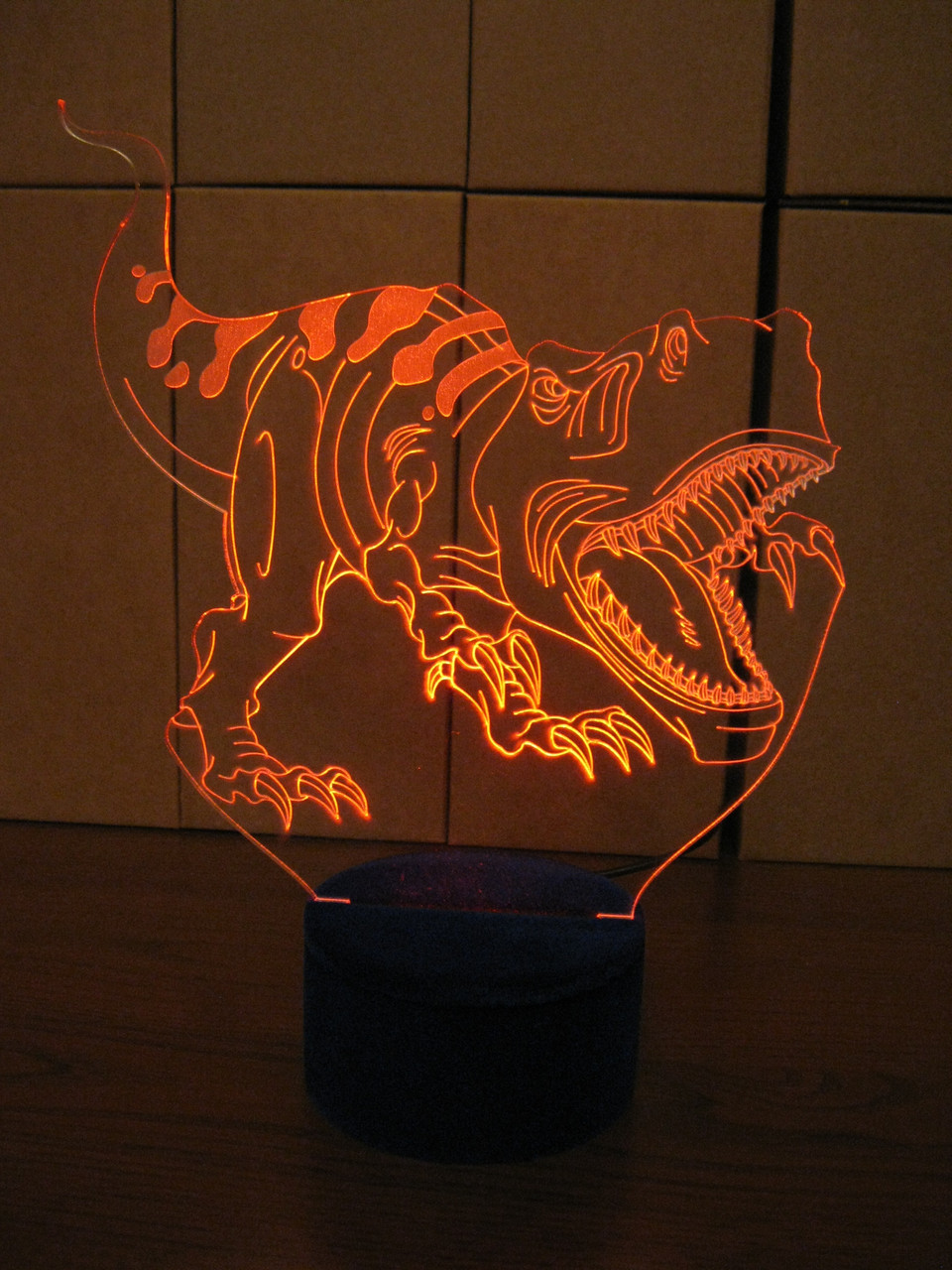 3d-світильник Тиранозавр Рекс, 3д-нічник, кілька підсвічувань (на пульті)