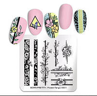 Пластина для стемпинга BORN PRETTY - Flower Tango-S001