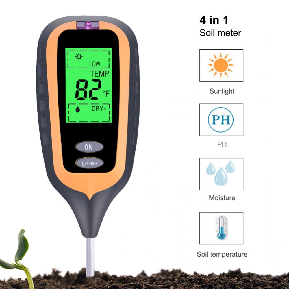Анализатор почвы 4 в 1 KC-300B New pH-метр, влагомер, термометр и люксметр - фото 5 - id-p1062509181