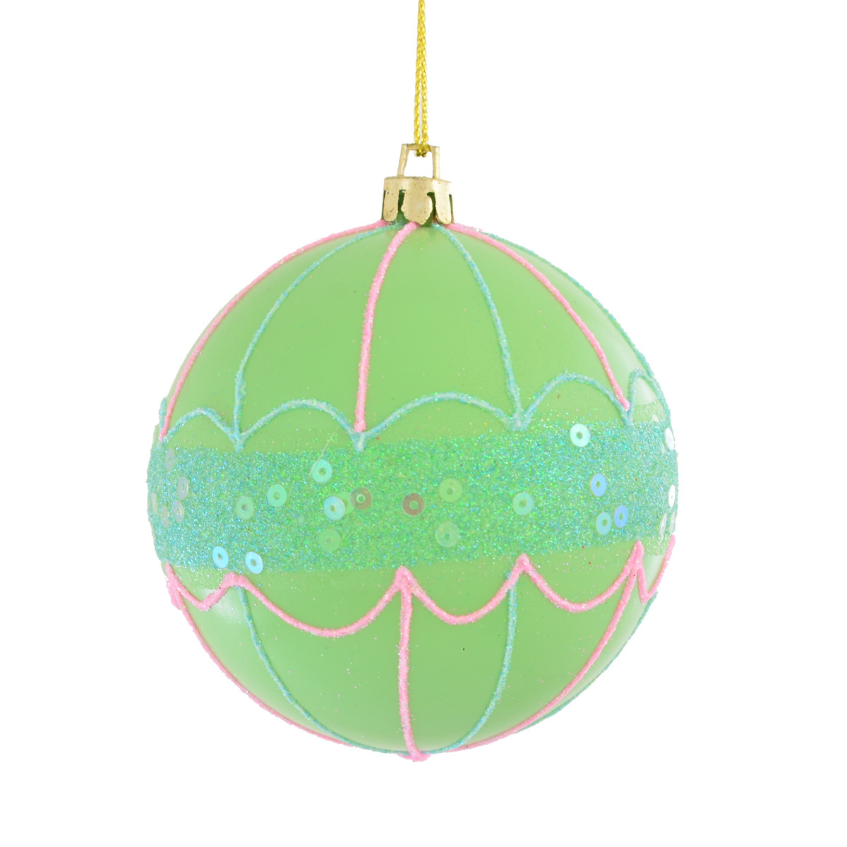 Куля Yes! Fun "Парасолька" з глітером і паєтками, зелений d-8 см, фото 1