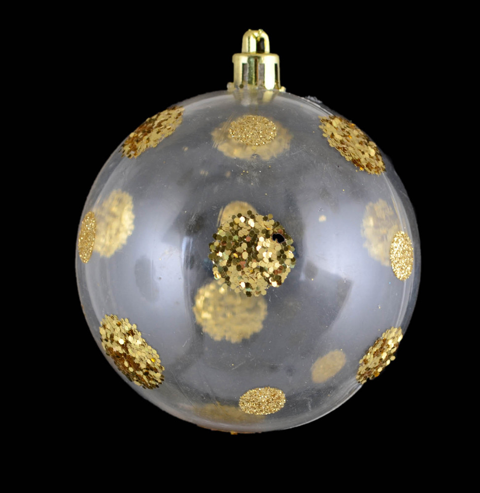 Куля Yes! Fun прозора з колами з гліттера d-8 см, фото 1