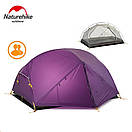 Намет двомісний туристичний з футпринтом Naturehike Mongar 2 Silicone 20D Purple, фото 9