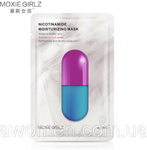 Омолоджувальна маска для обличчя Moxie Girlz Nicotinamide з ніацинамідом 28 g, фото 1