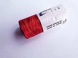 Нитки шовк віскоза для ручної та машинної вишивки 23 грам. Індія  № 153 червона з з жовтим
