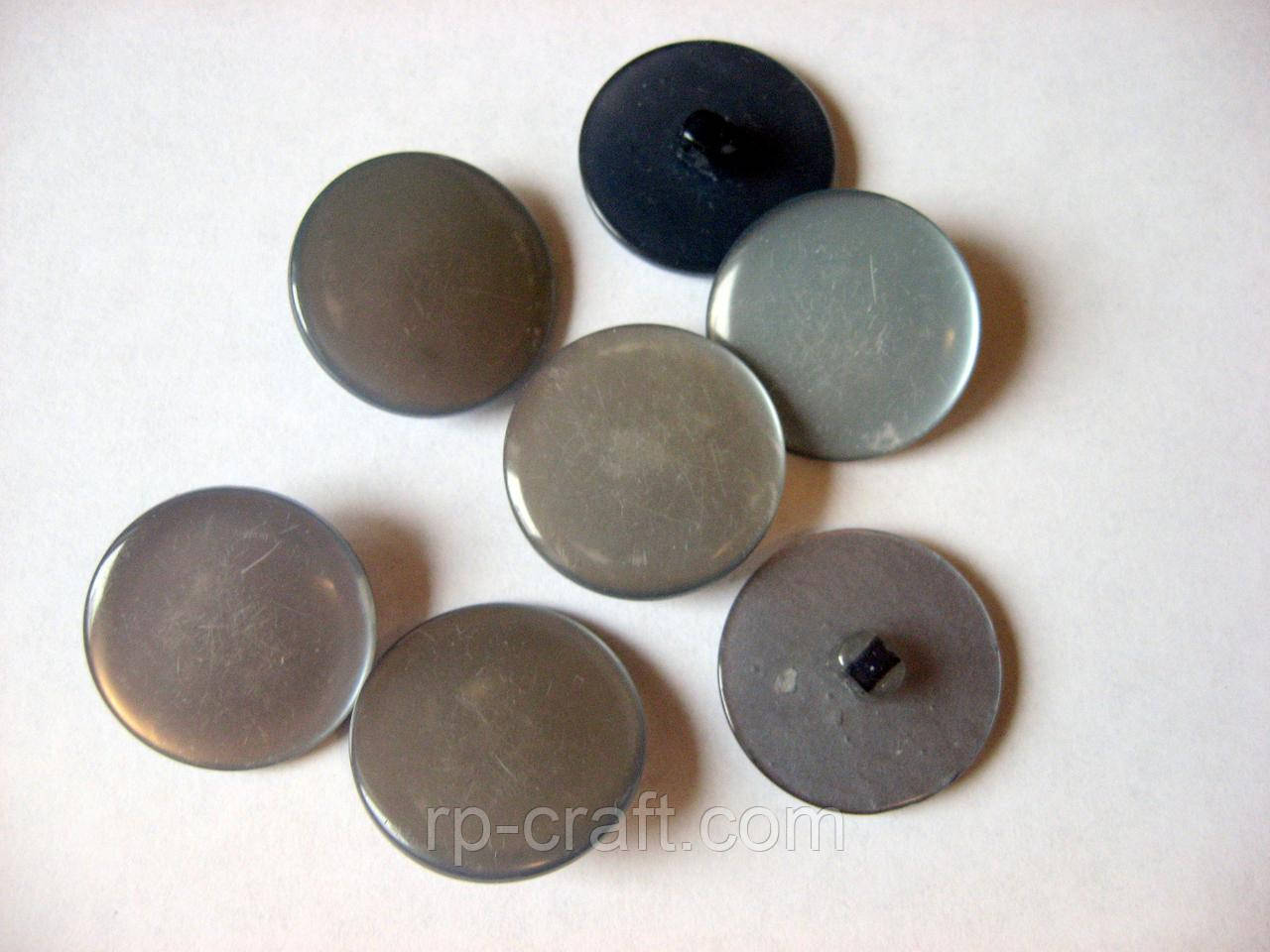 38.Набір пластикових сіро-блакитних гудзиків на ніжці, 23 мм, 7 штук, фото 1