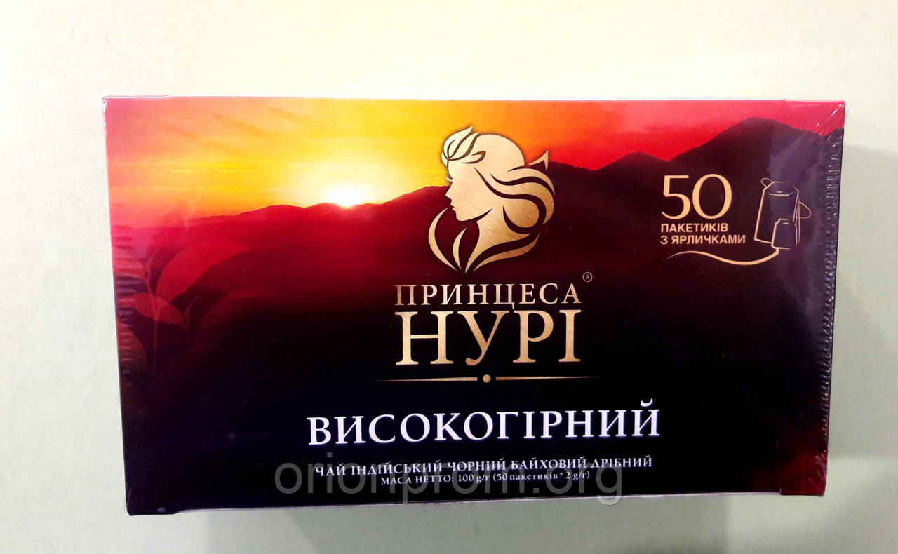 Чай Принцеса Нурі Високогірний 50 пакетів чорний, фото 1