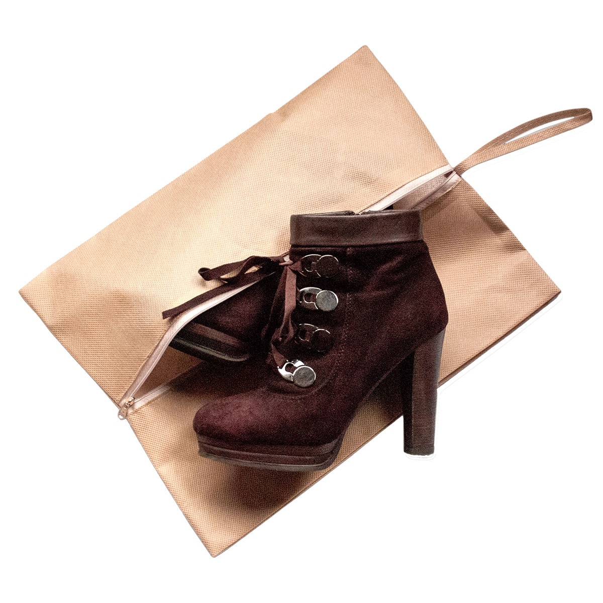 Объемная сумка-пыльник для обуви на молнии (бежевый) (ID#562239823 ...