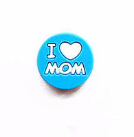 I LOVE MOM (голубой) силиконовые бусины