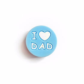 I LOVE DAD (блакитний) силіконові намистини з харчового силікону