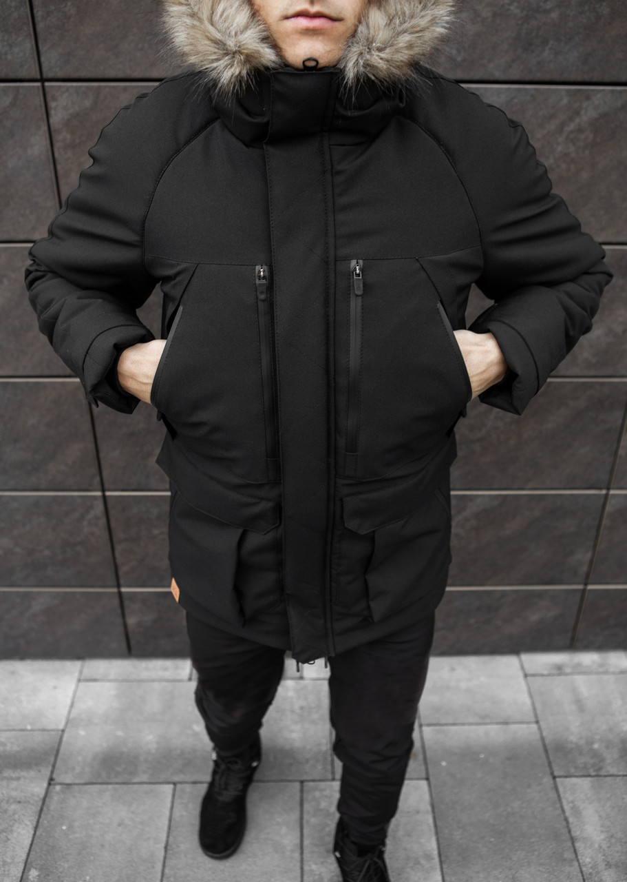Парка чоловіча зимова коттоновая seniora black до -28°C куртка чоловіча зимова, фото 1