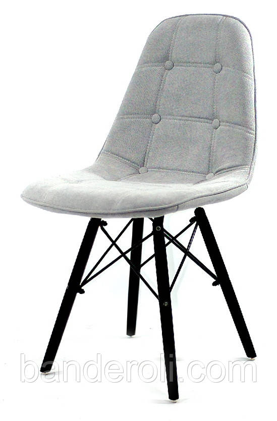 Стілець ALEX - BK ШЕНІЛ СІРИЙ G – 102, фото 1