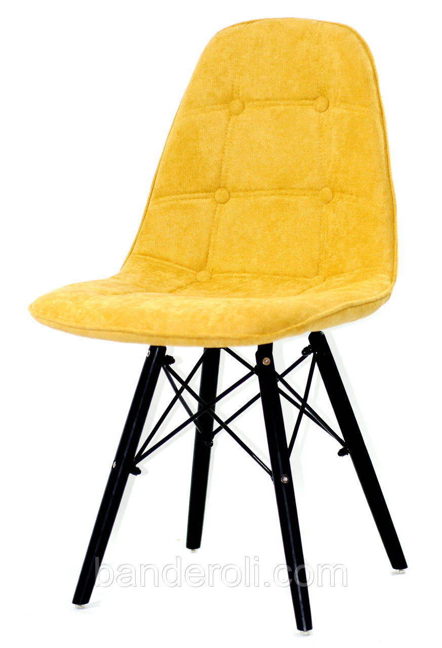 Стілець ALEX - BK ШЕНІЛ ЖОВТИЙ G – 100, фото 1