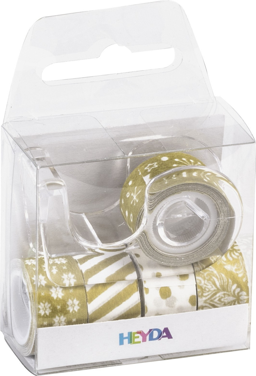Скотч кольоровий декоративний Heyda 12 мм х 3 м 5 шт золотий металік 203584580