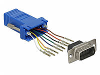 Перехідник обладнання COM(DB9)-RJ45 UTP5e M/F Delock (70.06.6167) Assemble Kit (RS232 over TP)