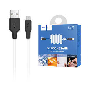 Кабель microUSB Hoco X21 Silicone 1м (2A)