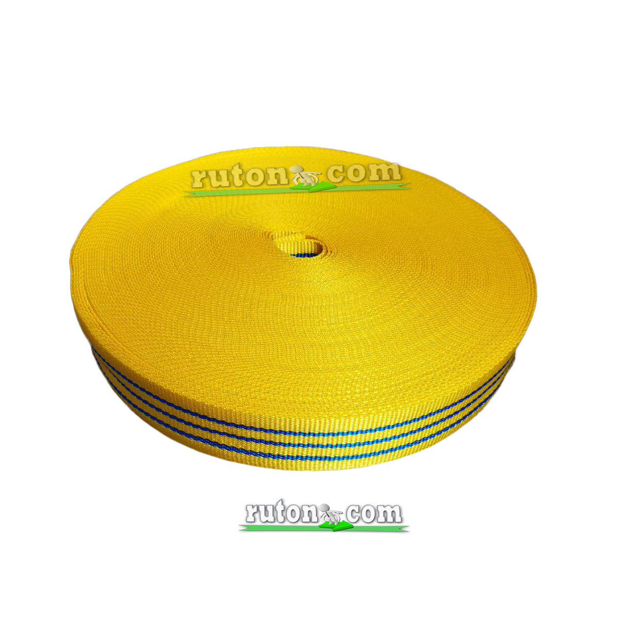 Капронова стрічка буксирувальна для стяжних ременів 2 т 50 мм 50 м жовта