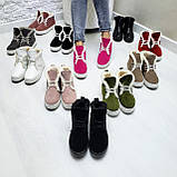 Натуральні жіночі зимові черевики хайтопи на шнурівці WHYNOT, фото 2