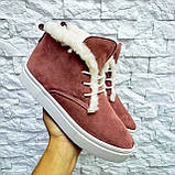 Натуральні жіночі зимові черевики хайтопи на шнурівці WHYNOT, фото 10