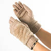 Оптом текстильні жіночі рукавички-рукавиці з в'язкою № 19-1-55, фото 4