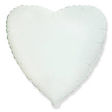 Фольгована кулька серце білий 18" Flexmetal