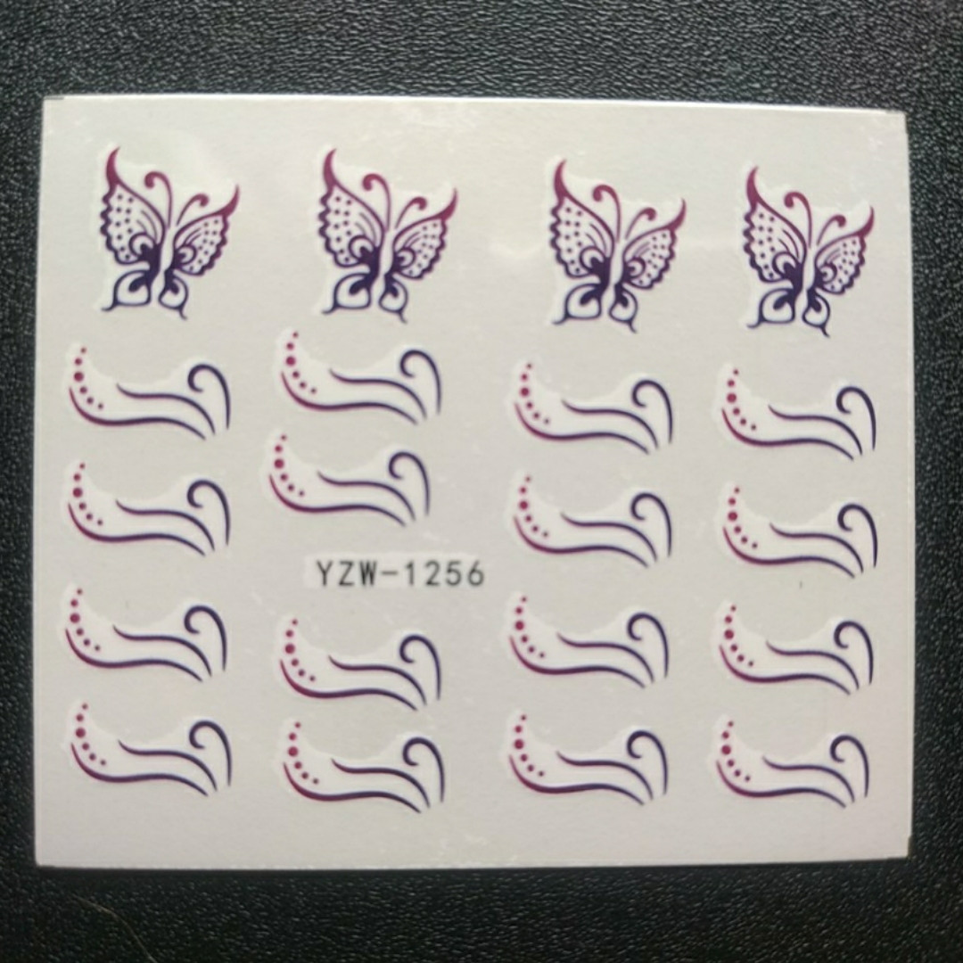 Наклейка на нігті, наклейка для нігтів, нігтьовий дизайн "квіти метелики" 20 шт. набір