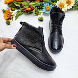 Натуральні жіночі зимові черевики хайтопи на шнурівці WHYNOT, фото 4