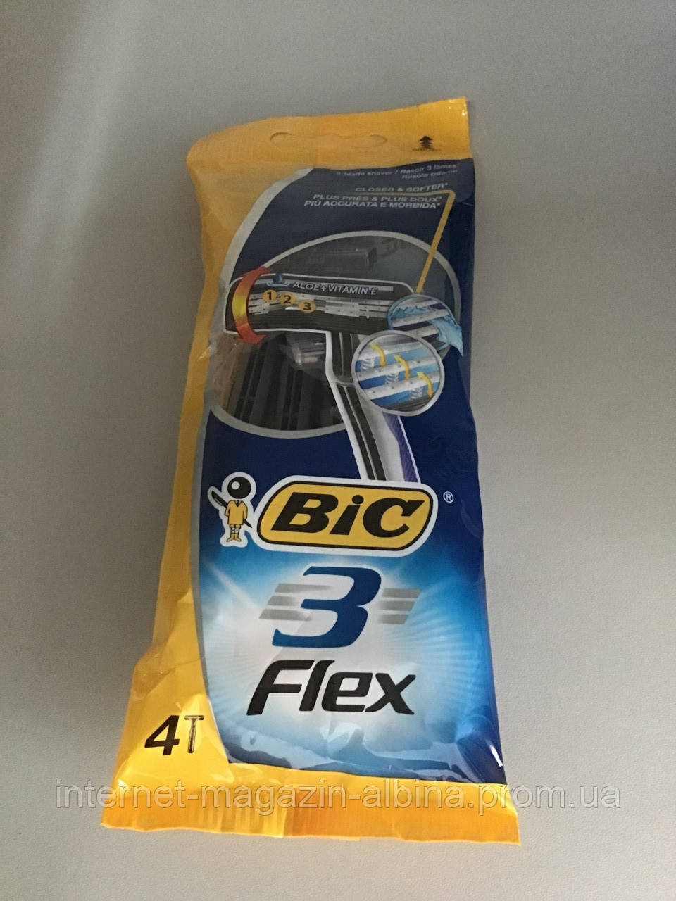 Набір одноразових станків для гоління Bic 3 Flex 4 шт в упаковці