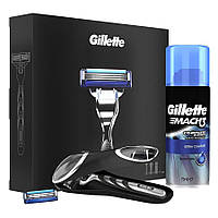 Подарочный набор для мужчин Gillette Mach3 Turbo (станок + 2 сменные кассеты + гель Extra Comfort 75 мл) 01175