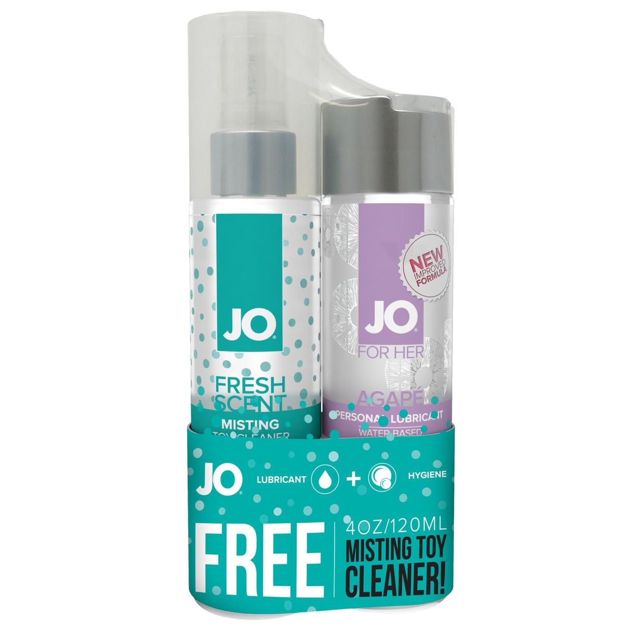 Подарунковий набір System JO лубрикант Agape + очисник для іграшок MistingToy Cleaner