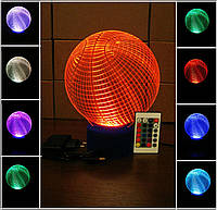 3d-светильник Баскетбольный мяч, 3д-ночник, несколько подсветок (на пульте), подарок баскетболисту