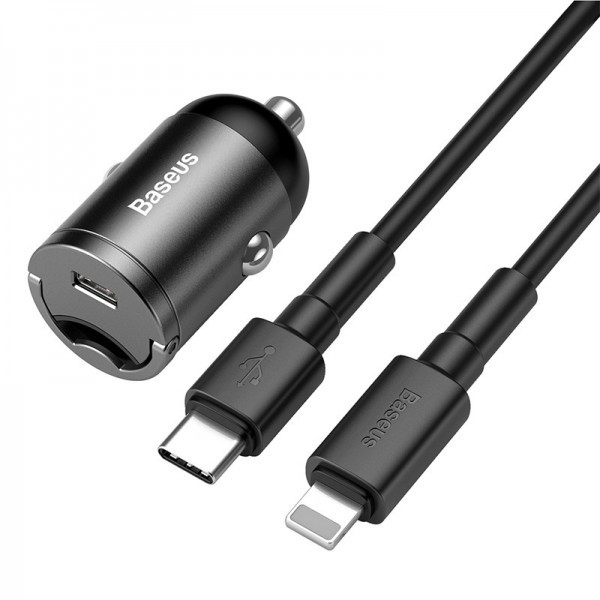 АЗУ Baseus Tiny Star Mini PPS quick charger suit + Type-C to IP 18W Cable 1m, Gray (TZVCHX-0G)