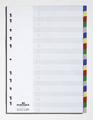 Роздільники кольорові 1-20 А4 пластикові DURABLE 6758 27