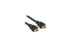 Шнур шт. HDMI — шт. HDMI Vers.-1,4, діам.-6 мм, з фільтром, чорний 1 м.